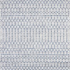 Ourika Moroccan Geometric Textured Weave Indoor/Outdoor Square Rug