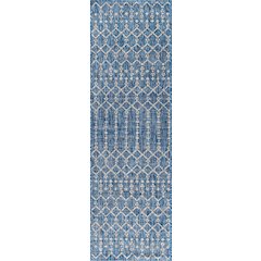 Ourika Moroccan Geometric Textured Weave Indoor/Outdoor Runner Rug