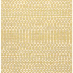 Ourika Moroccan Geometric Textured Weave Indoor/Outdoor Square Rug