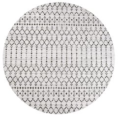 Ourika Moroccan Geometric Textured Weave Indoor/Outdoor Round Rug
