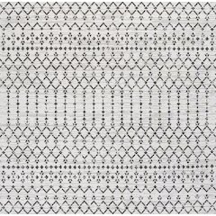 Ourika Moroccan Geometric Textured Weave Indoor/Outdoor Square Rug