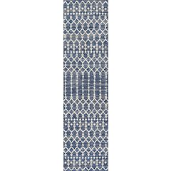 Ourika Moroccan Geometric Textured Weave Indoor/Outdoor Runner Rug