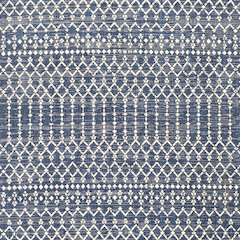 Ourika Moroccan Geometric Textured Weave Indoor/Outdoor Square Rug