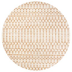 Ourika Moroccan Geometric Textured Weave Indoor/Outdoor Round Rug