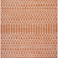 Ourika Moroccan Geometric Textured Weave Indoor/Outdoor Square Rug