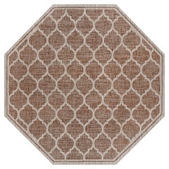 Trebol Moroccan Trellis Textured Weave Brown/Beige Indoor/Outdoor Area Rug