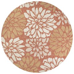 Zinnia Modern Floral Textured Weave Indoor/Outdoor Area Rug