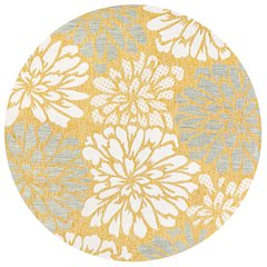 Zinnia Modern Floral Textured Weave Indoor/Outdoor Area Rug