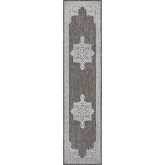 Casual Medallion Light Brown/Cream 2 ft. x 8 ft. Indoor/Outdoor Runner Rug