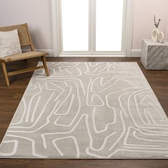 Alcina Modern Scandinavian Graphic Lines High-Low Area Rug
