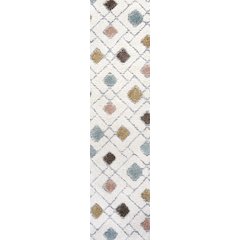 Astrid Retro Trellis High-Low Area Rug