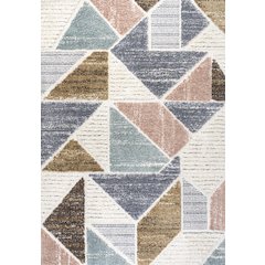 Aileen Geometric Scandi Colorblock Carved Area Rug