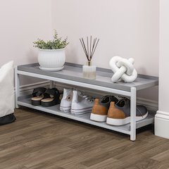 Industrial 6-Pair 2-Tier Iron Shoe Rack