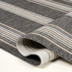 Nautical Mitre Stripe Reversible Machine-Washable Indoor/Outdoor Runner Rug