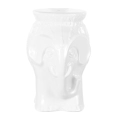 Orla 18.5" Global White Glazed Ceramic Elephant Garden Stool