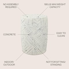 Rafi Transitional Bohemian Geometric Drum Garden Stool