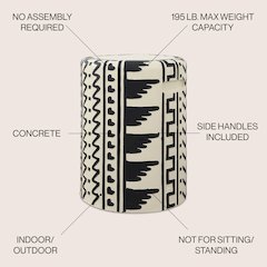 Yoli MidCentury Modern Geometric Drum Garden Stool