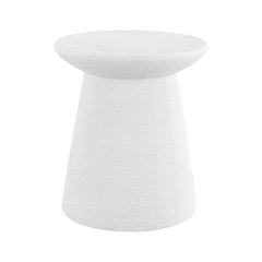 Hollie 18" Minimalist White Frosted Polyresin Indoor/Outdoor Accent Table