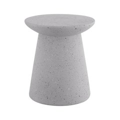 Hollie 18" Minimalist Gray Terrazzo Polyresin Indoor/Outdoor Accent Table