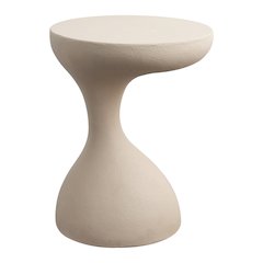 Boracay 19.75" Sculptural Polyresin Indoor/Outdoor Accent Side Table & Stool