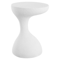 Boracay 19.75" Modern Minimalist Indoor/Outdoor Resin Drink Table, Frosted White