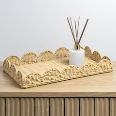 Parker Southwestern Cottage Resin Scalloped Rectangular Decorative Serving Trays
