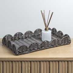 Parker Southwestern Cottage Resin Scalloped Rectangular Decorative Serving Trays