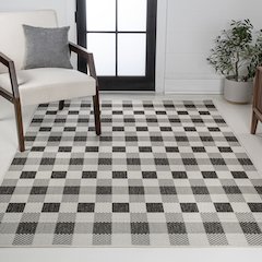 Darcy Traditional Geometric Bold Gingham Indoor/Outdoor Area Rug
