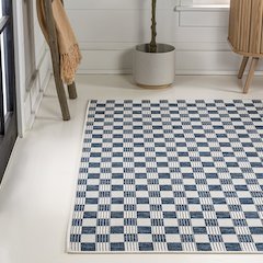 Aimee Traditional Cottage Checkerboard Indoor/Outdoor Area Rug