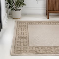 Athena Classic Geometric Border Indoor/Outdoor Area Rug