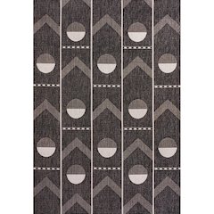Soren Modern Geometric Black/Cream 3 ft. x 5 ft. Indoor/Outdoor Area Rug