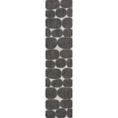 Geometric Organic Shapes Black/Cream 2 ft. x 8 ft. Indoor/Outdoor Runner Rug