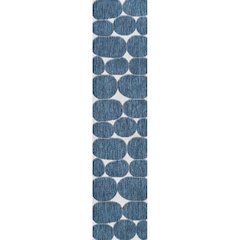 Geometric Organic Shapes Navy/Cream 2 ft. x 8 ft. Indoor/Outdoor Runner Rug