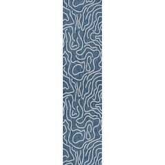 Organic Shapes Navy/Cream 2 ft. x 8 ft. Indoor/Outdoor Runner Rug