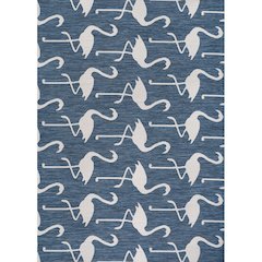 Flamingos Two-Tone Navy/White 3 ft. x 5 ft. Indoor/Outdoor Area Rug