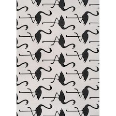 Flamingos Two-Tone White/Black 3 ft. x 5 ft. Indoor/Outdoor Area Rug