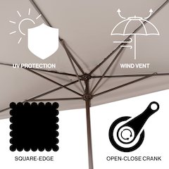 Sidney 9 ft. Half Patio Umbrella with Crank