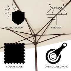 Sidney 9 ft. Half Patio Umbrella with Crank
