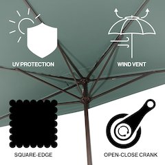Sidney 9 ft. Half Patio Umbrella with Crank