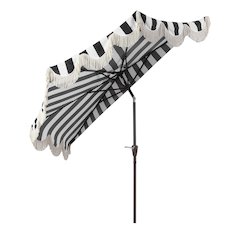 Beverly 9 ft. Coastal Space-Saving Half Patio Umbrella with Scalloped Fringe