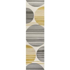 Nicky Geometric Striped Circles Area Rug