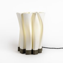 Bohemian Plant-Based Pla 3D Printed Dimmable Led Table Lamp, White/Brown