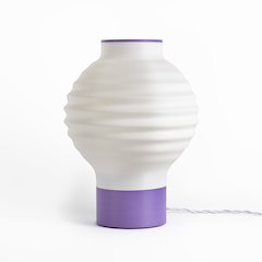 Traditional Plant-Based Pla 3D Printed Dimmable Led Table Lamp, White/Purple