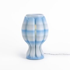 Coastal Plant-Based Pla 3D Printed Dimmable Led Table Lamp, Blue/White