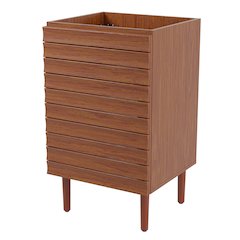 Aubert 20 in. W x 18 in. D x 33 in. H Thick Linear Slat Farmhouse 2-Shelf