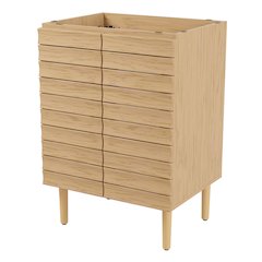 Aubert 24 in. W x 18 in. D x 33 in. H Thick Linear Slat Farmhouse 2-Shelf