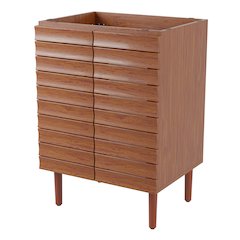 Aubert 24 in. W x 18 in. D x 33 in. H Thick Linear Slat Farmhouse 2-Shelf