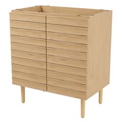 Aubert 30 in. W x 18 in. D x 33 in. H Thick Linear Slat Farmhouse 2-Shelf