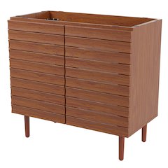Aubert 36 in. W x 18 in. D x 33 in. H Thick Linear Slat Farmhouse 2-Shelf