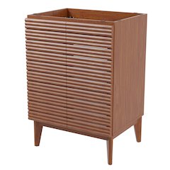 Calandre 24 in. W x 18 in. D x 33 in. H Thin Linear Slat Wood Farmhouse 2-Shelf